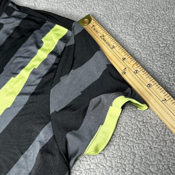 Jamie Sadock Polo Shirt Womens Medium Black Neon Abstract Golf Stretch Tennis - Picture 9 of 11